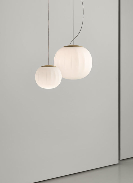 Lita Pendant, 42 cm, White Glass with Brass Cap, E27, IP20
