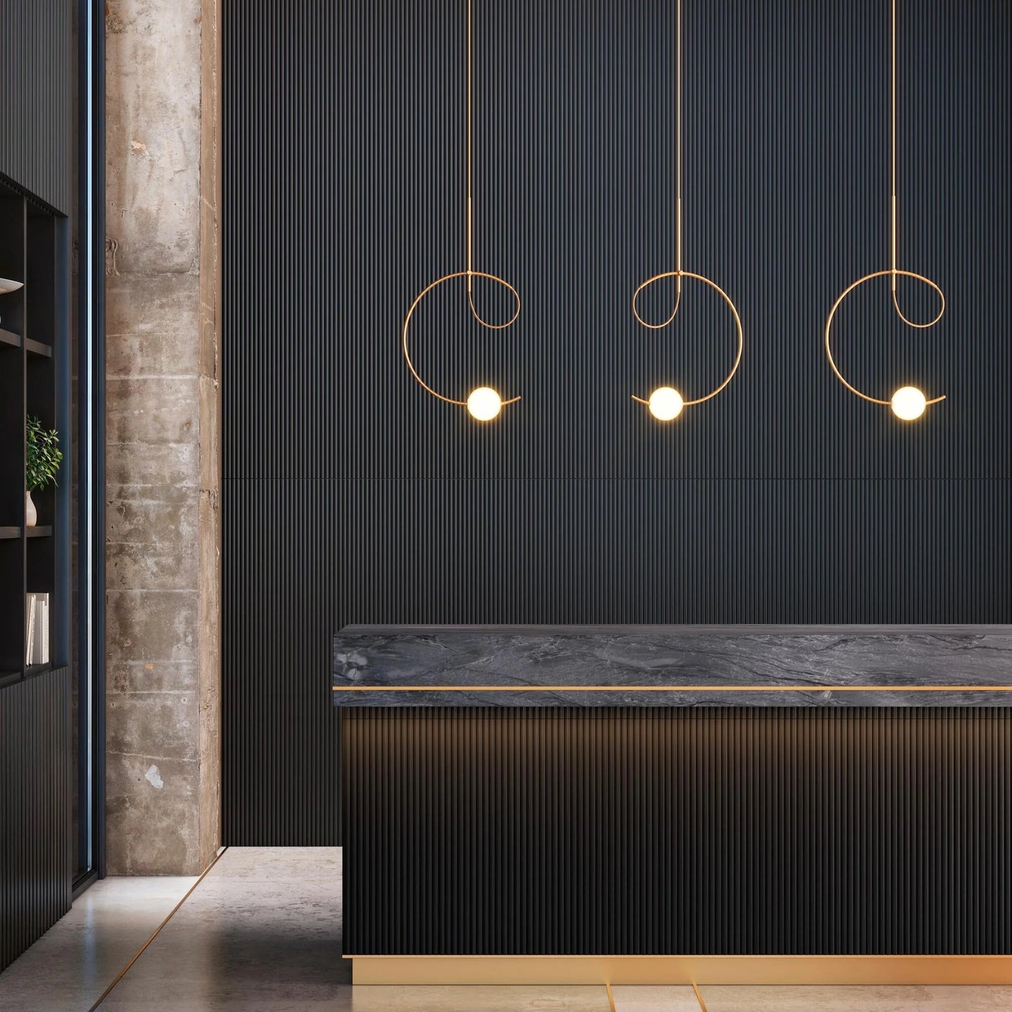 Loop Pendant, 6 Light Cluster, White Glass with Gold, LED, Triac Dim, IP20