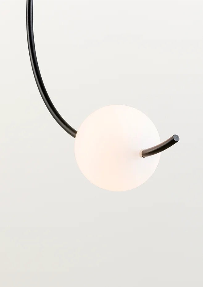 Loop Pendant, 6 Light Cluster, White Glass with Gold, LED, Triac Dim, IP20