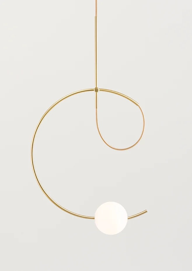 Loop Pendant, 6 Light Cluster, White Glass with Gold, LED, Triac Dim, IP20