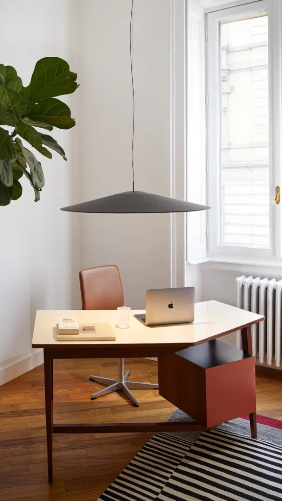 Koine Pendant, Acoustic Grey Felt, 110 cm, LED, 26W, Phase Dim, IP20