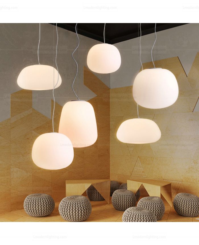 Lumi Sfera Pendant, 35 cm, White Glass, E27, IP40