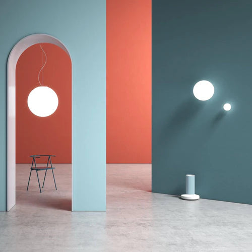 Lumi Sfera Pendant, 35 cm, White Glass, E27, IP40