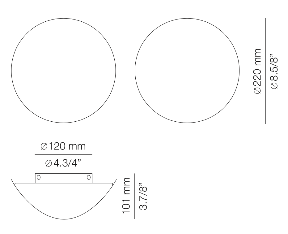 Lune Wall Light, Black, LED, Triac Dim, IP65 Indoor
