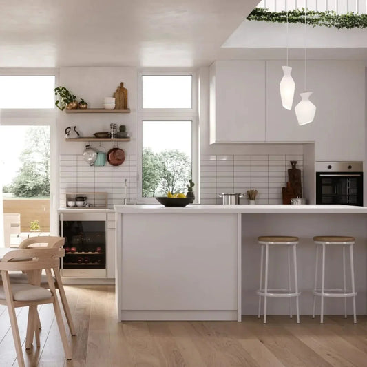 Malvasia Pendant, White Glass, E27, IP20