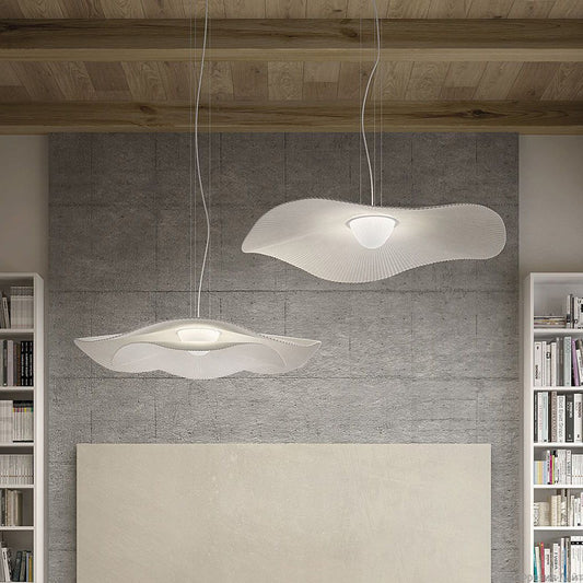 Mediterrania Pendant, 105 cm 2 Tiers, White Ribbons, LED, 17.1W, Triac Dim, IP20