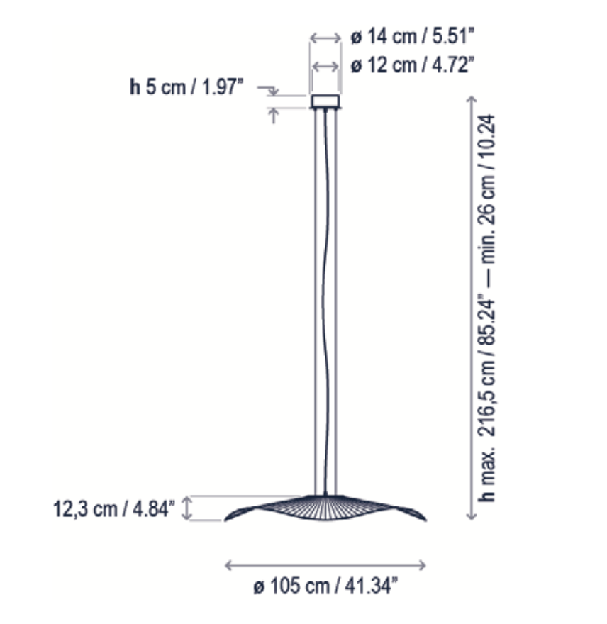 Mediterrania Pendant, 105 cm, Brown, LED, 17.1W, Triac Dim, IP66