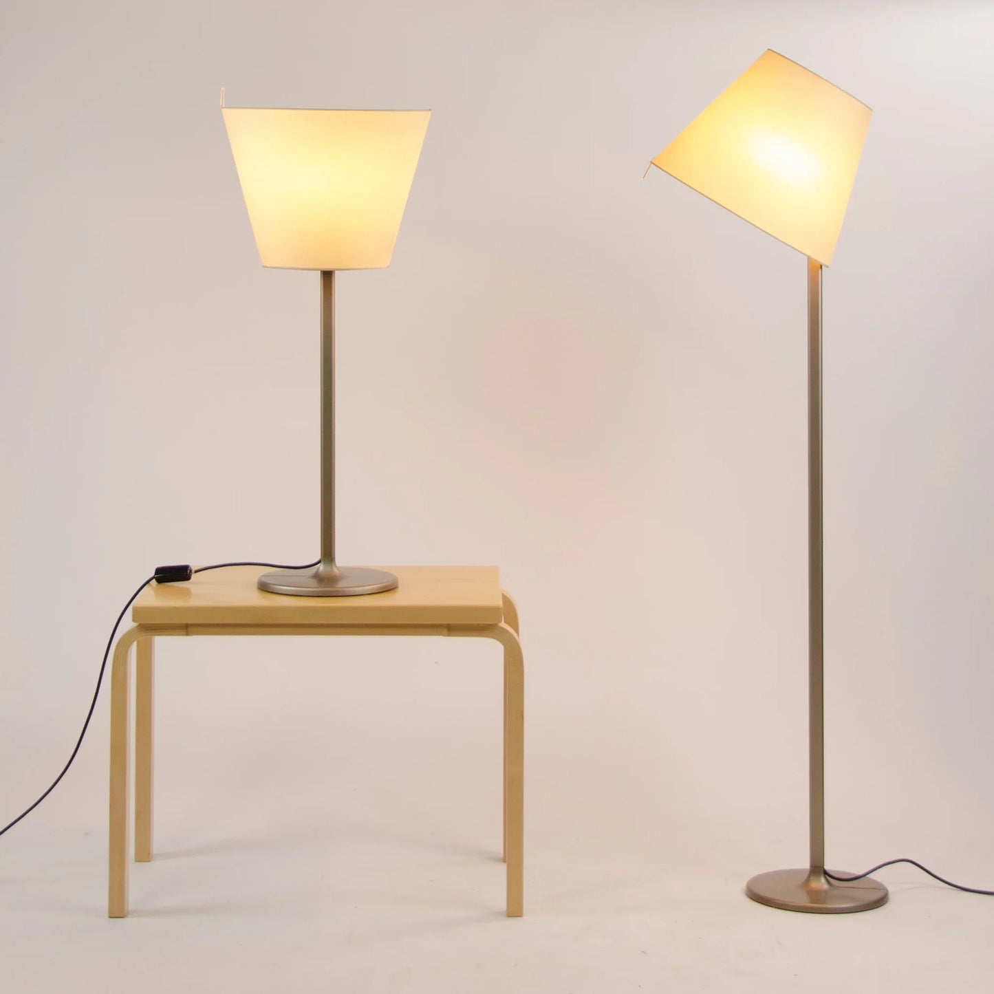 Melampo Reading Table Lamp, Bronze with Ecru Silk Shade, IP20