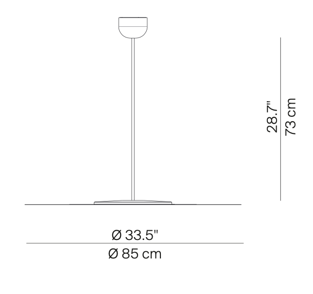 Millimetro Ceiling, Mirror Disc with Blue Hardware, LED, Phase Dim, IP20