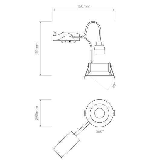 Technical drawing of a kitchen faucet with dimensions on a white background