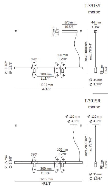 Morse Linear Pendant, Adjustable, LED, Triac Dim, IP20