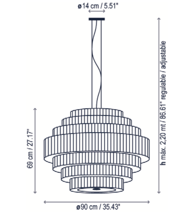 Mos Pendant, 90 cm, Cream Ribbons, E27, IP20