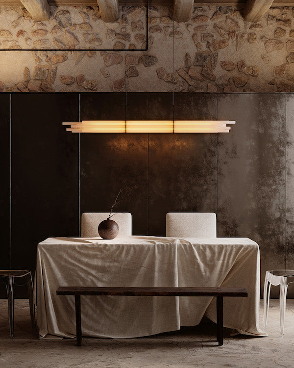 NL 12 Pendant, Linear, Horizontal, Frosted Glass Tubes, LED, 2700K, IP20
