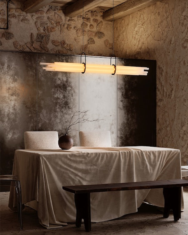 NL 12 Pendant, Linear, Horizontal, Frosted Glass Tubes, LED, 2700K, IP20