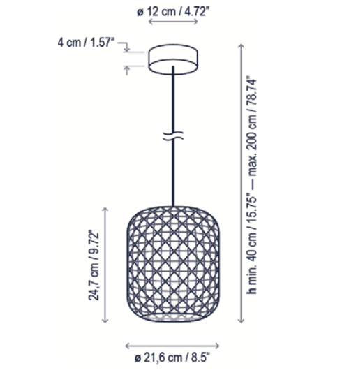 Nans Pendant, 25, Brown, LED, 9.5W, Triac Dim, IP54