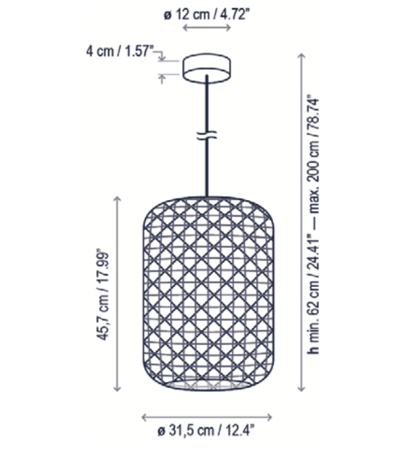 Nans Pendant, 46, Red, LED, 9.5W, Triac Dim, IP54