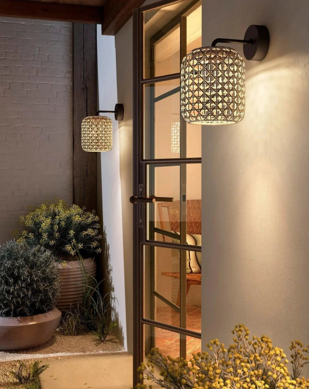 Nans Wall, Small, Brown, LED, 8W, Triac Dim, IP54