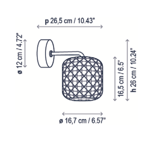 Nans Wall, Small, Brown, LED, 8W, Triac Dim, IP54