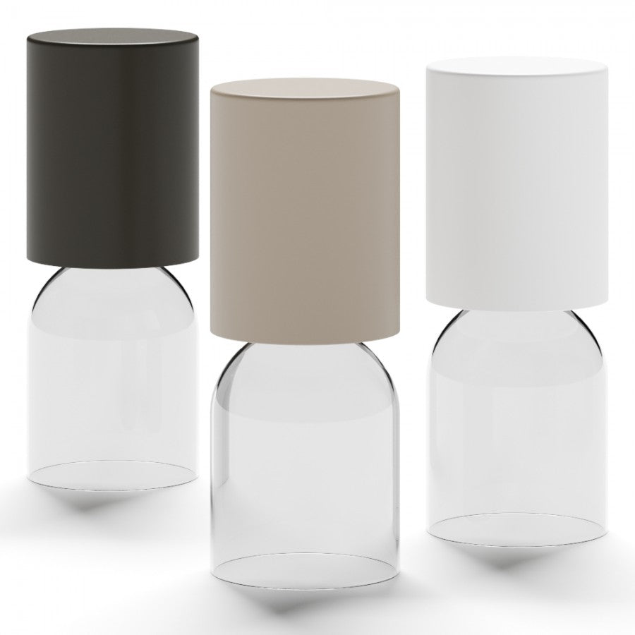Nui Mini Wireless Table, White Shade, LED, Touch Dim, IP54