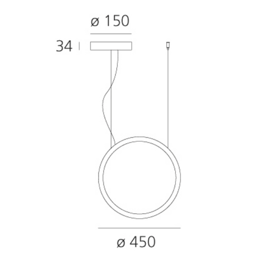 OLight Pendant, 45 cm, Black, LED, On/Off, IP67