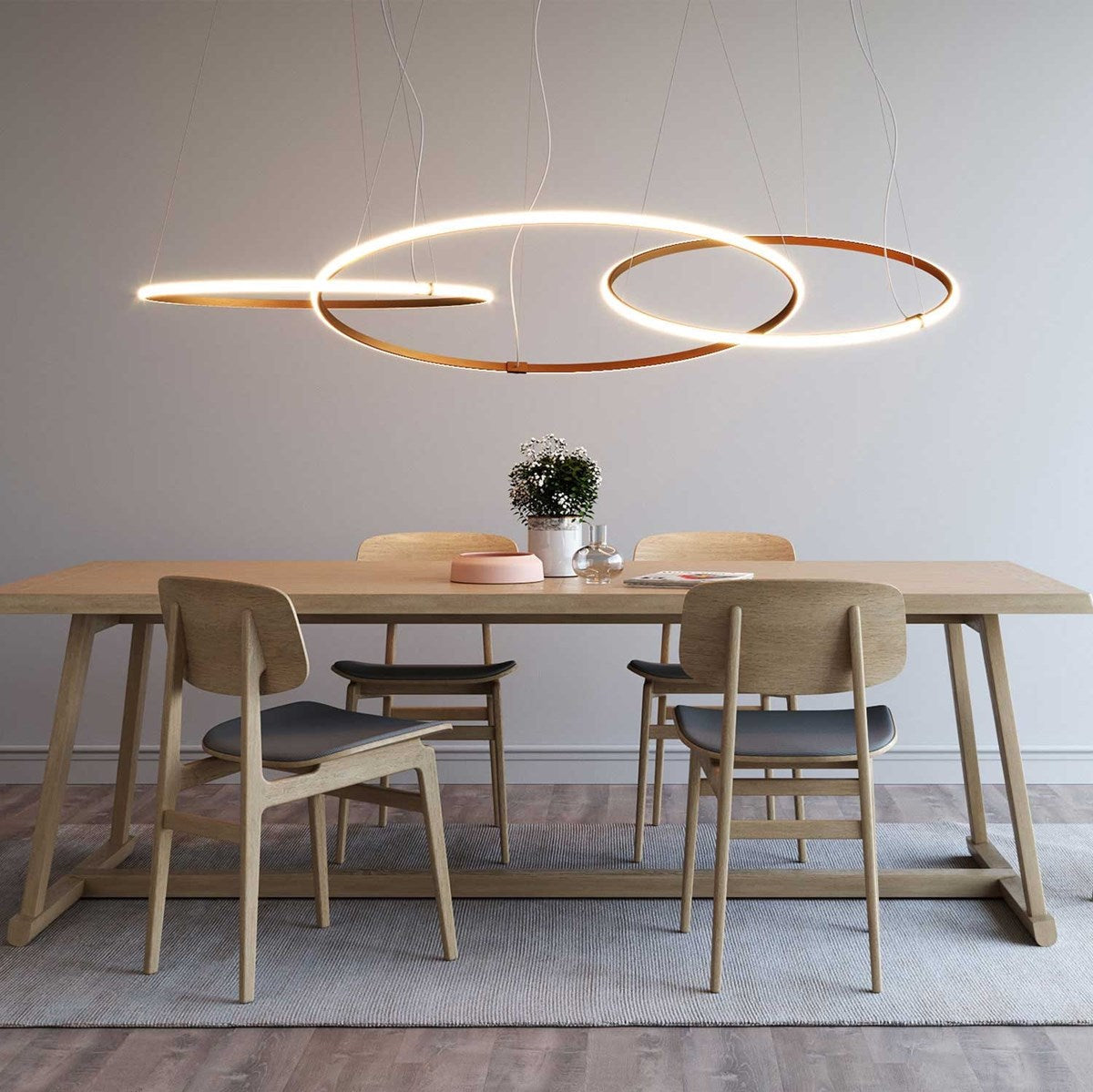 Olympic Pendant Triple, White, LED, Push, 1-10v or DALI Dim, IP40