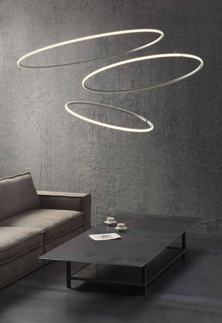 Olympic Pendant Triple, White, LED, Push, 1-10v or DALI Dim, IP40
