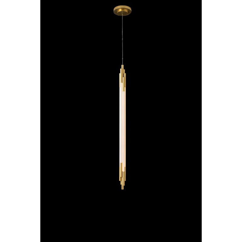 Org Pendant, Linear, Vertical, 2000 L, Gold, LED, Triac Dim, IP20