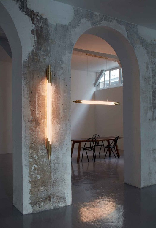 Org Pendant, Linear, Horizontal, 1600 L, Gold, LED, Triac Dim, IP20