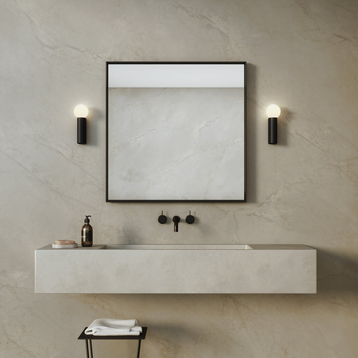 Ortona Wall Light, Single, Black, G9, IP44