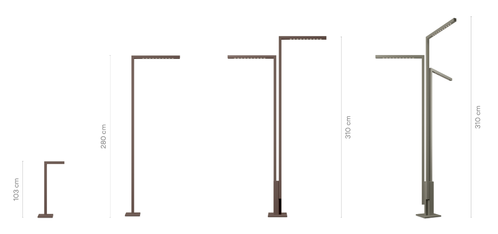 Palo Alto Floor, 3 Light, 310 cm, Green, LED, 45W, On/Off, IP65