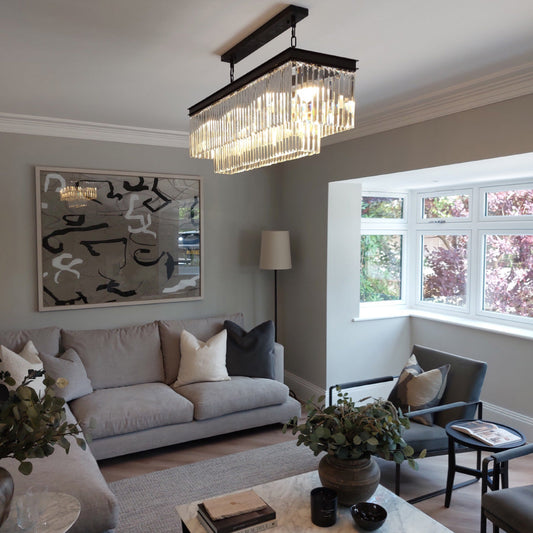Perdita Pendant, Linear, Brushed Brass, E14, IP20