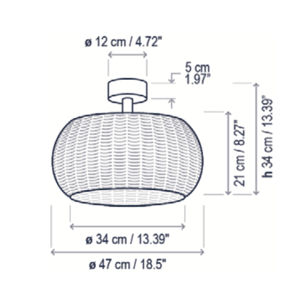 Perris Ceiling, Beige, LED, 17.1W, Triac Dim, IP54