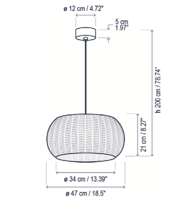 Perris Pendant, Beige, LED, 17.1W, Triac Dim, IP54