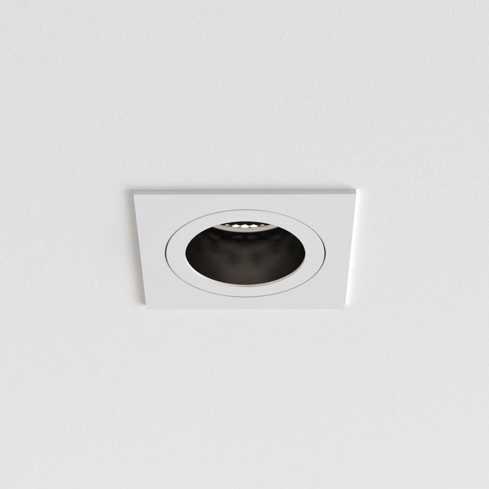 Pinhole Slimline Square Downlight, Fixed, White, GU10, IP65, Fire Rated