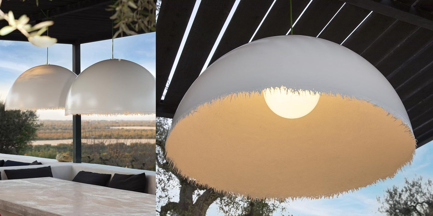 Plancton Pendant, 45 cm ø, White Fibreglass, E27, IP44
