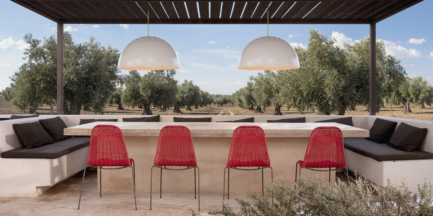 Plancton Pendant, 45 cm ø, White Fibreglass, E27, IP44