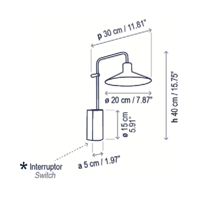 Platet Wall, Terracotta, LED, 4.2W, Thumbswitch, IP20