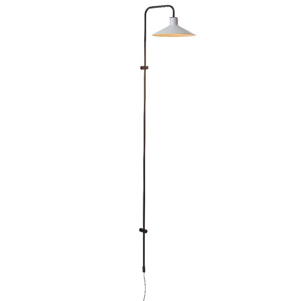 Platet Wall, Long Arm, Grey, E14, Foot Dimmer, Plug In, IP20