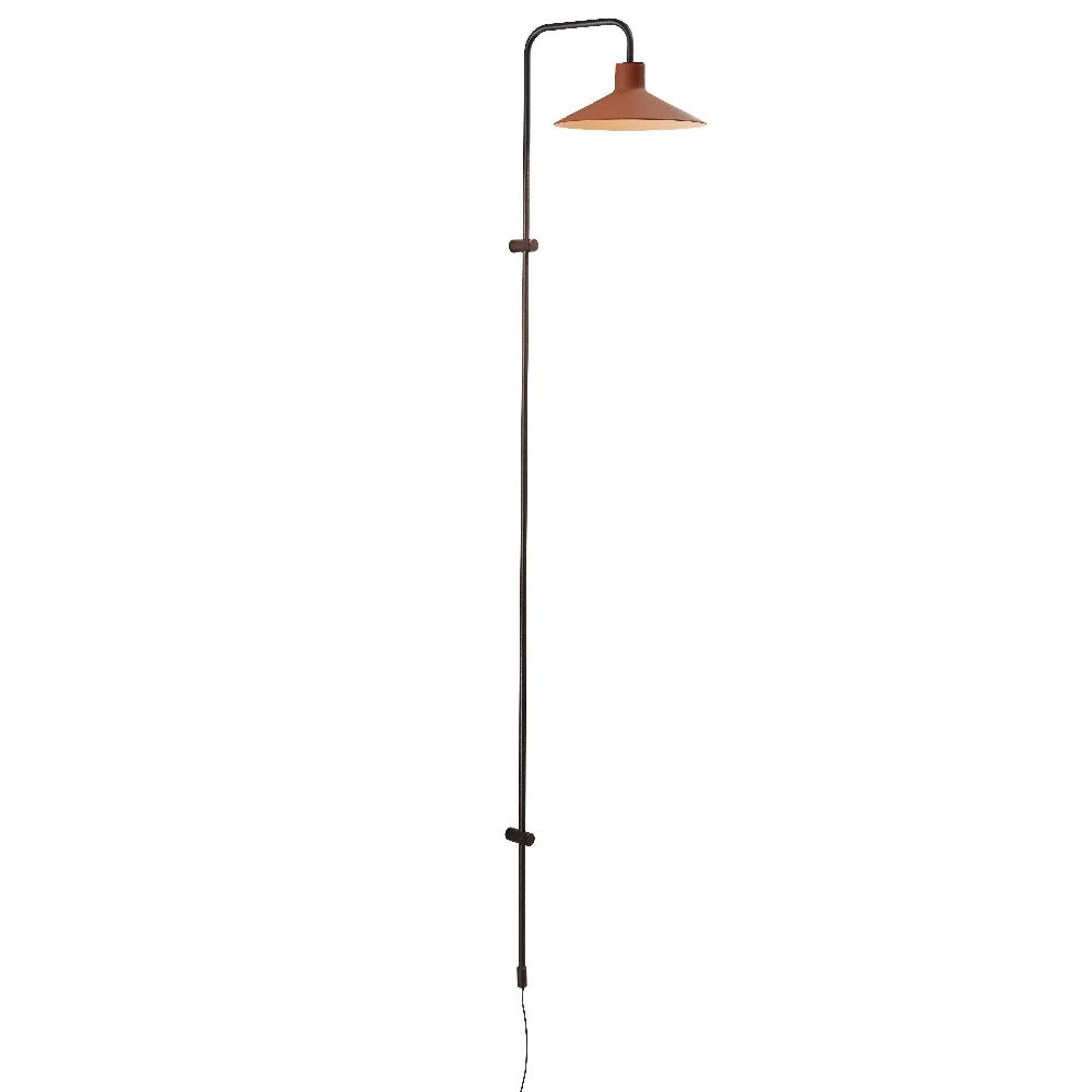 Platet Wall, Long Arm, Terracotta, E14, Foot Dimmer, Plug In, IP20