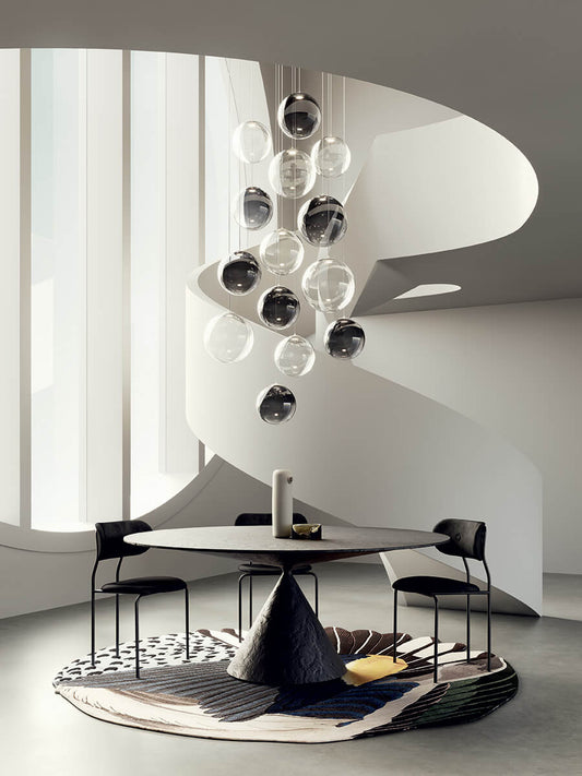 Random Solo Pendant, Smoke Glass, LED, Triac Dim, IP20