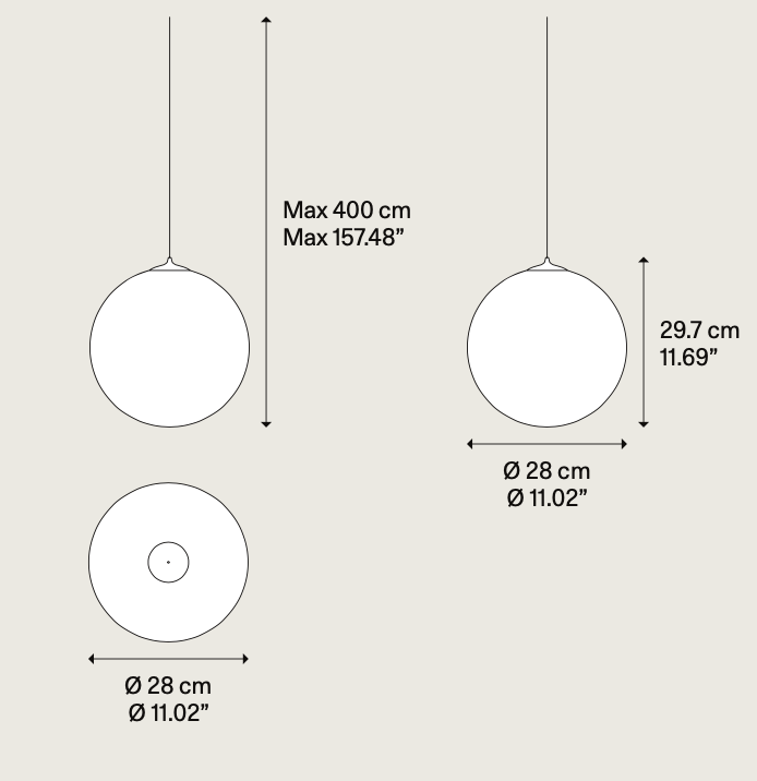 Random Solo Pendant, Smoke Glass, LED, Triac Dim, IP20