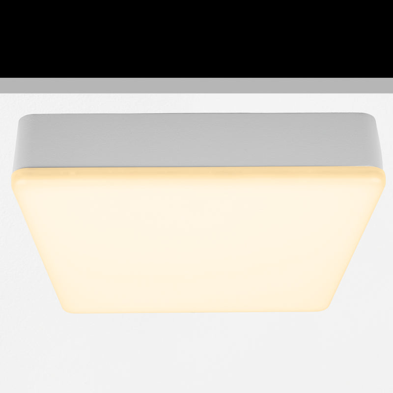 Sol Semi-Flush Downlight, XL, Square, White, 25W, LED, Dim, IP54
