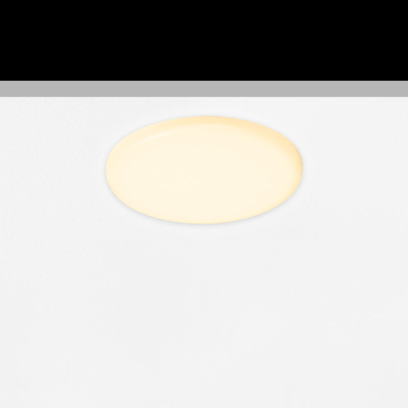 Sol Semi-Flush Downlight, Small, Round, White, 9W, LED, Dim, IP54