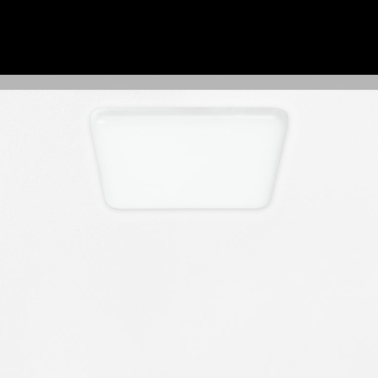 Sol Semi-Flush Downlight, Small, Square, White, 9W, LED, Dim, IP54