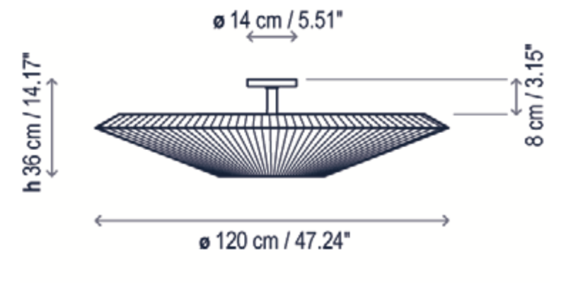 Siam Ceiling, 120 cm, White Ribbons, E27, IP20