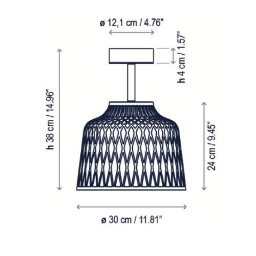 Soft Ceiling, Grey, E27, Triac Dim, IP44