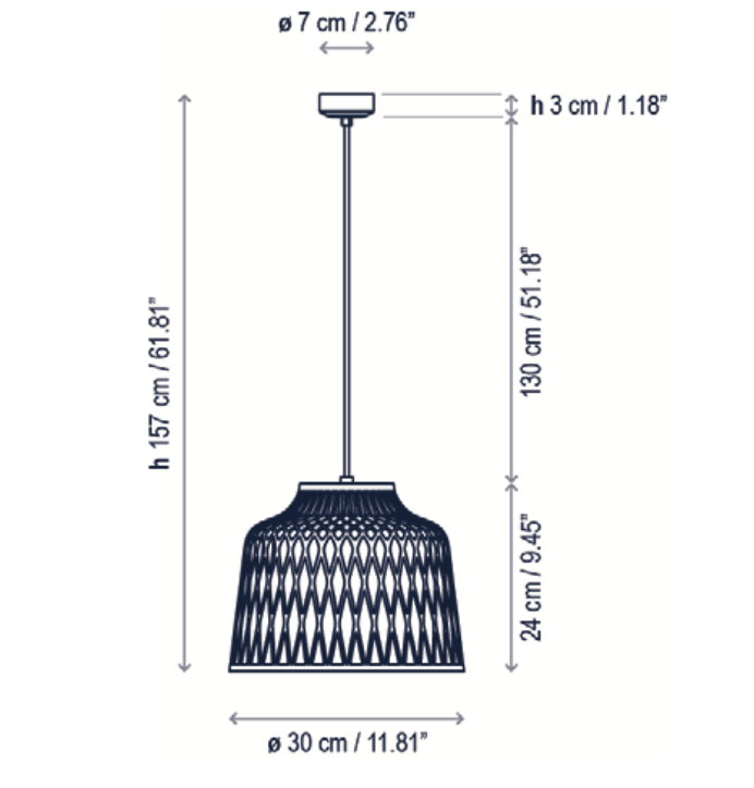 Soft Pendant, Grey, E27, Triac Dim, IP20