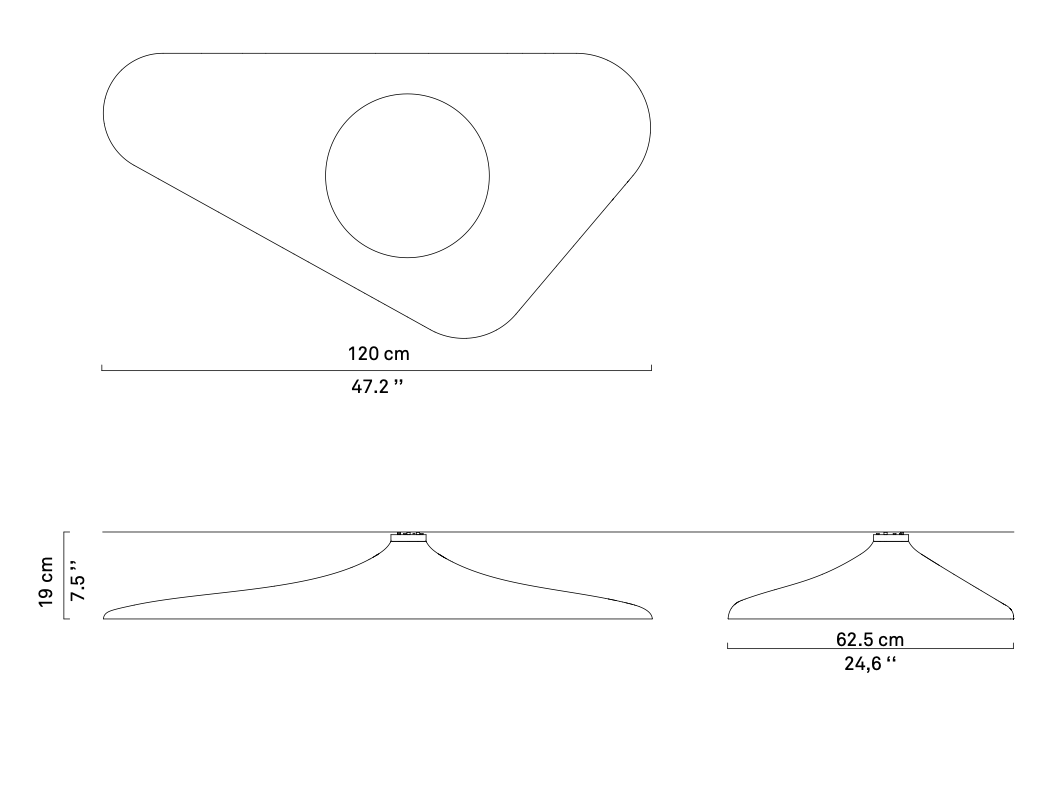 Soleil Noir Ceiling, White with Black, LED, 35W, Push or DALI Dim