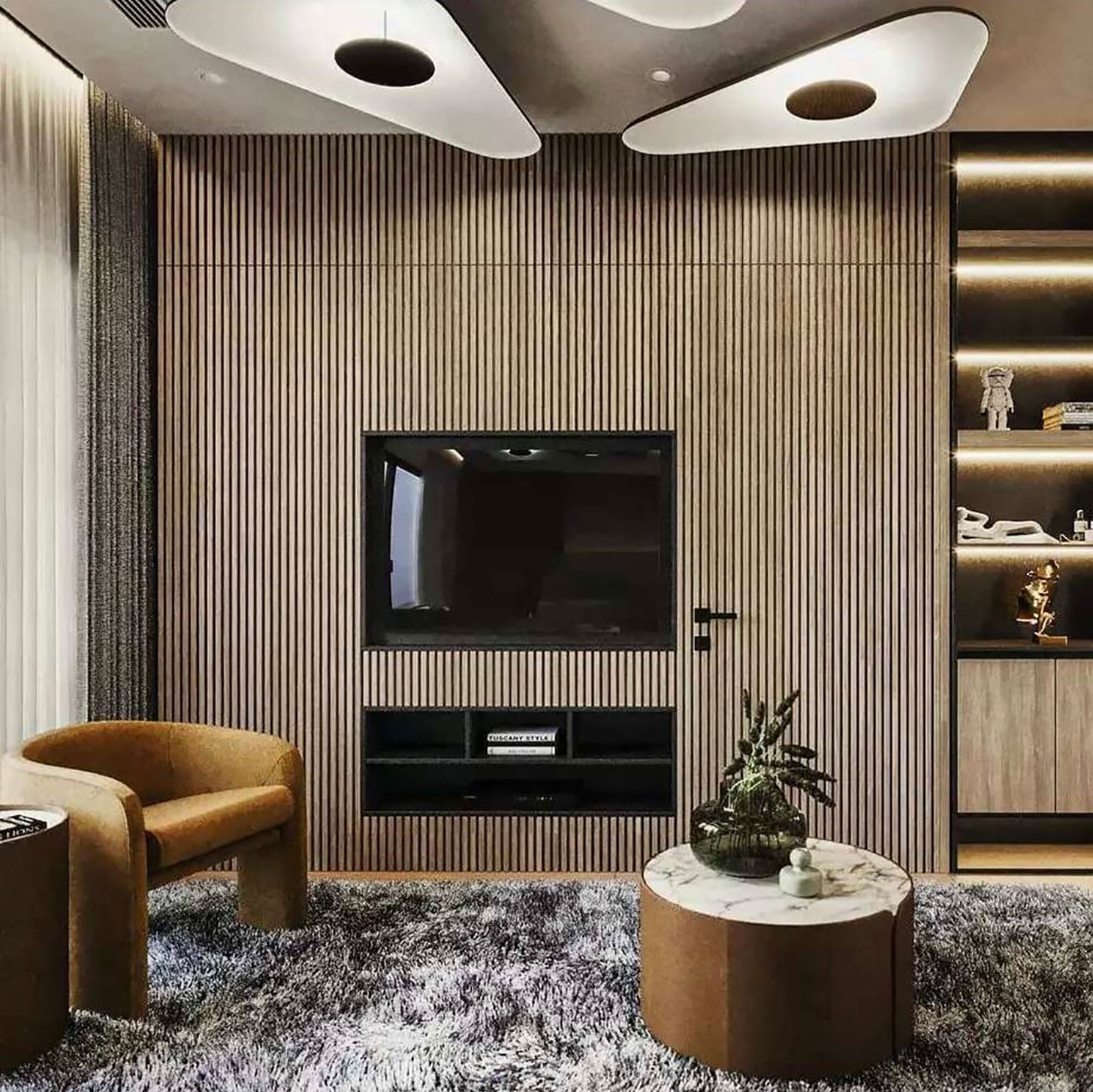 Soleil Noir Ceiling, Black with White Interior, LED, 35W, Push or DALI Dim