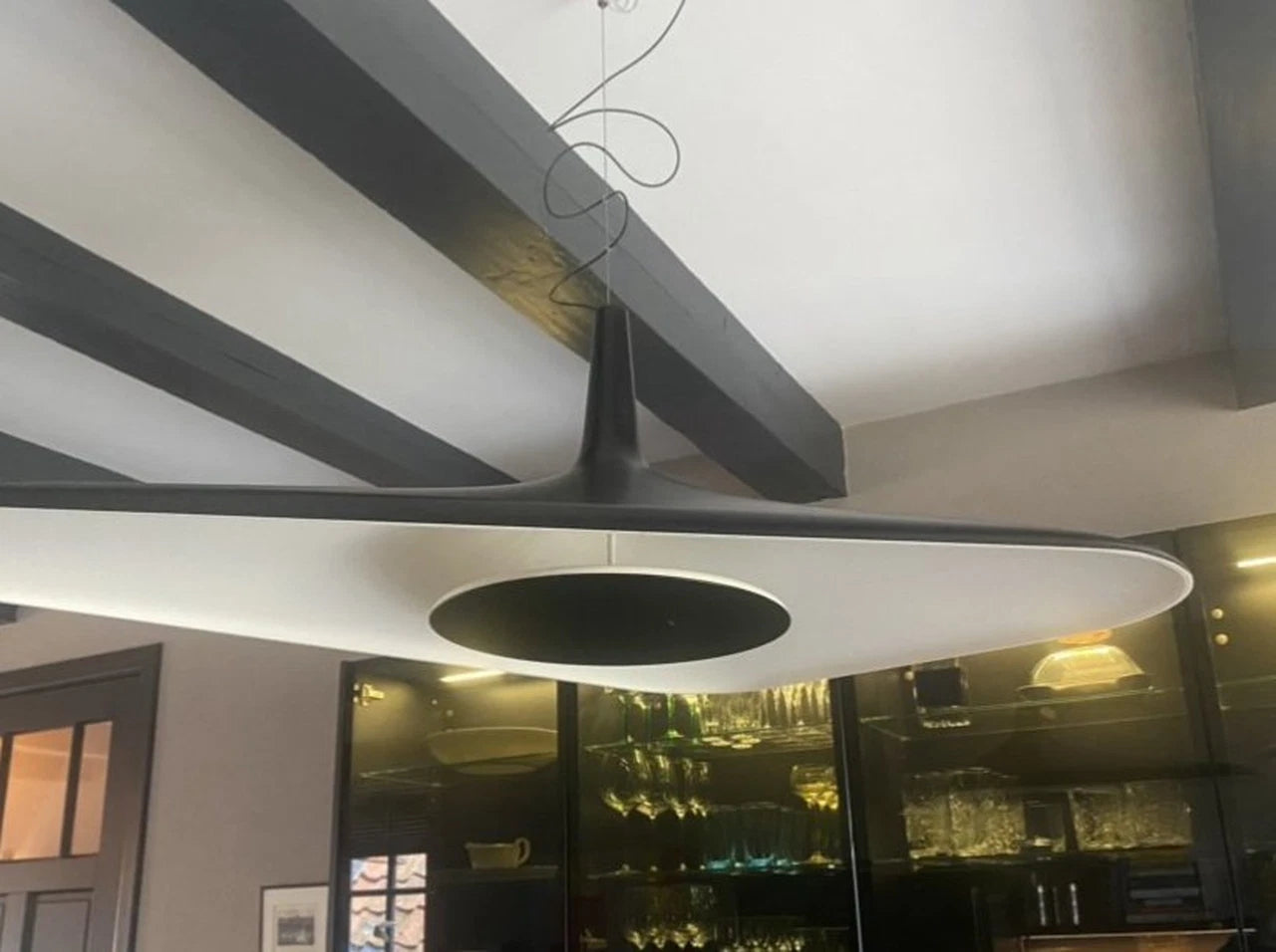 Soleil Noir Pendant, Black with White Interior, LED, 35W, Push or DALI Dim
